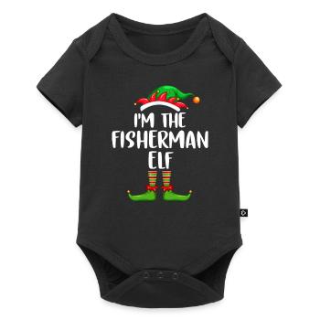 I’m The Fisherman Elf Chemise Assortie Famille - Body à manches courtes Premium Bébé - noir - Devant