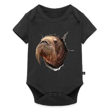 Walross - Baby Premium Kurzarmbody - Schwarz - Vorne