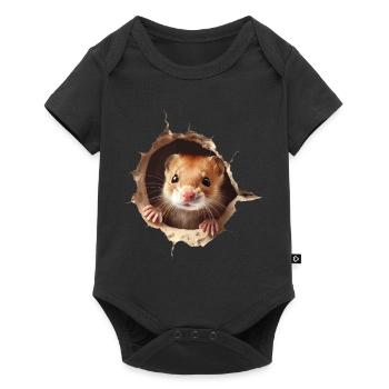 Wiesel - Baby Premium Kurzarmbody - Schwarz - Vorne