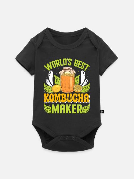 Kombucha Scoby fermented drinks - Baby Premium Kurzarmbody - Schwarz