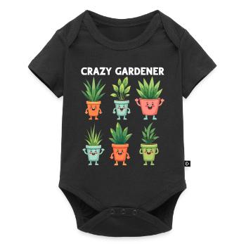 Plant Lover Funny Gardening - Crazy Gardener - Baby Premium short-sleeve bodysuit - black - Front