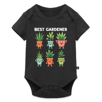Plant Lover Funny Gardening - Best Gardener - Baby Premium short-sleeve bodysuit - black - Front