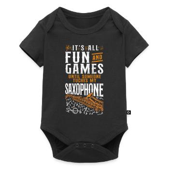 Saxophones It's All Fun And Games - Baby Premium short-sleeve bodysuit - black - Front