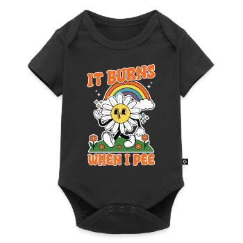Funny saying "It Burns when I Pee"! - Baby Premium short-sleeve bodysuit - black - Front