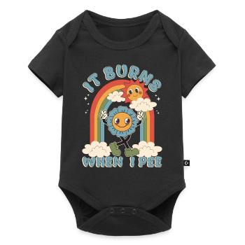 Funny saying "It Burns when I Pee"! - Baby Premium short-sleeve bodysuit - black - Front