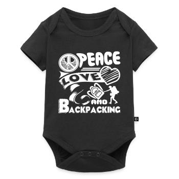 Backpacking Peace Love Backpacking - Baby Premium short-sleeve bodysuit - black - Front
