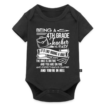 Being A 4th Grade Teacher Is Easy - Baby Premium short-sleeve bodysuit - black - Front