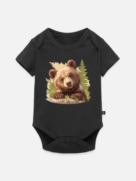 Grizzlybären Grizzlybär - Baby Premium Kurzarmbody - Schwarz
