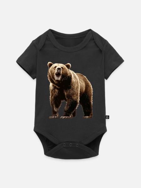 Grizzlybären Grizzlybär - Baby Premium Kurzarmbody - Schwarz
