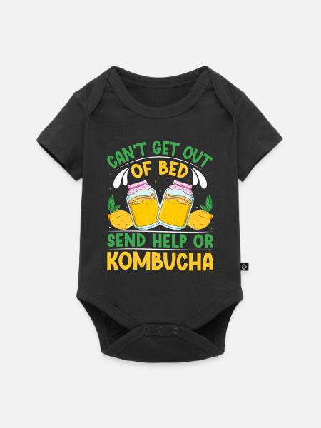 Kombucha Scoby fermented drinks - Baby Premium Kurzarmbody - Schwarz