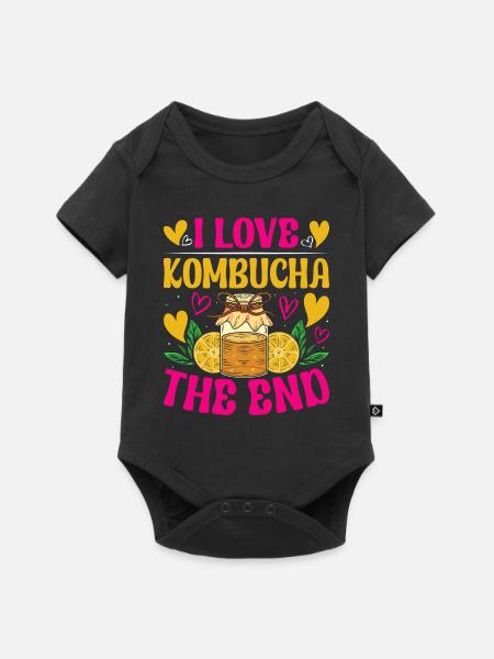 Kombucha Scoby fermented drinks - Baby Premium Kurzarmbody - Schwarz