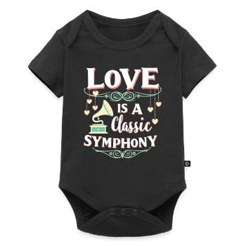 Romantische Nostalgie Vintage Romance Classic Love - Baby Premium Kurzarmbody - Schwarz - Vorne