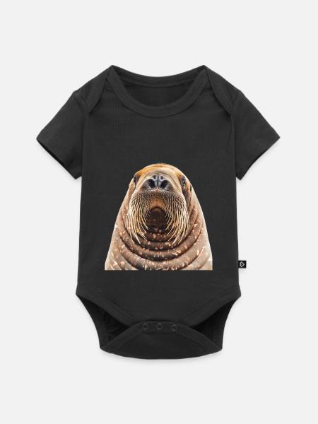 Walross - Baby Premium Kurzarmbody - Schwarz