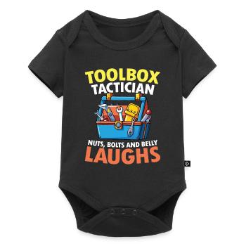 Toolbox Tactician Nuts Bolts and Belly Laughs - Baby Premium Kurzarmbody - Schwarz - Vorne