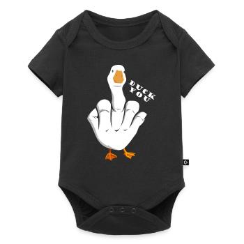 grossier drôle disant « Duck You » Tenue - Body à manches courtes Premium Bébé - noir - Devant