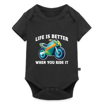 Pocketbike, Pocket Bike, moto - Body à manches courtes Premium Bébé - noir - Devant