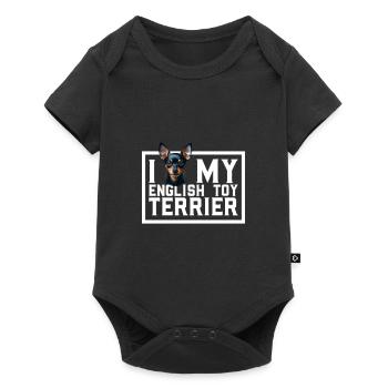 J'adore mon Toy Terrier anglais - Body à manches courtes Premium Bébé - noir - Devant