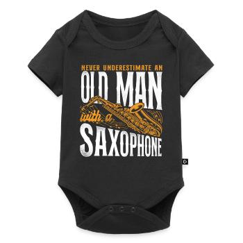 Saxophone Never Underestimate An - Baby Premium Kurzarmbody - Schwarz - Vorne