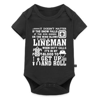 Lineman Lineman It's In My Blood - Baby Premium short-sleeve bodysuit - black - Front