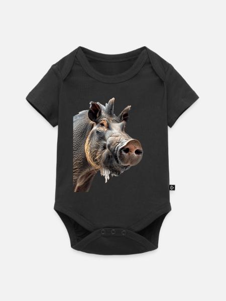 Warzenschwein - Baby Premium Kurzarmbody - Schwarz