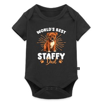 American Staffordshire Terrier Groovy Staffy Dad - Baby Premium short-sleeve bodysuit - black - Front