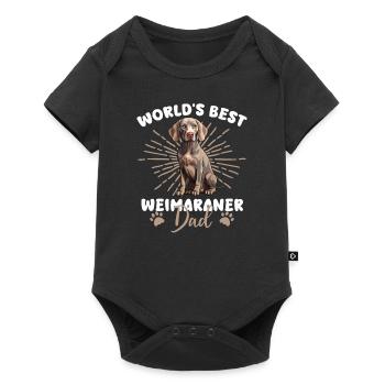 Weimaraner Groovy Weimaraner Dad - Baby Premium Kurzarmbody - Schwarz - Vorne