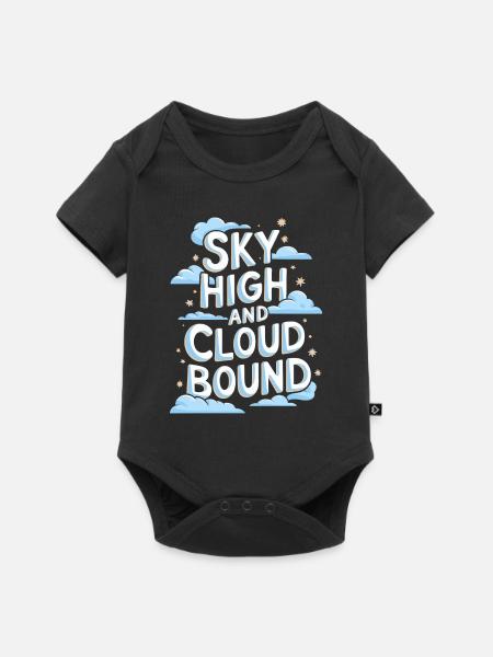 Wolkenblick, Entspannender Himmel, Verträumte - Baby Premium Kurzarmbody - Schwarz