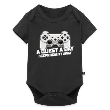 Gamer A Quest A Day Spielen - Baby Premium Kurzarmbody - Schwarz - Vorne