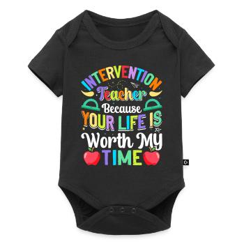 Enseignant d’intervention, Spécialiste de l’intervention - Body à manches courtes Premium Bébé - noir - Devant
