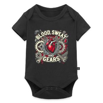 Blut, Schweiß und Zahnräder - Baby Premium Kurzarmbody - Schwarz - Vorne