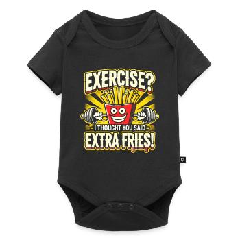 Excercise? I though you said extra fries! - Baby Premium short-sleeve bodysuit - black - Front