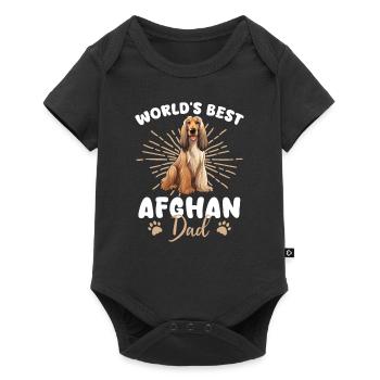 Lévrier afghan papa afghan groovy - Body à manches courtes Premium Bébé - noir - Devant