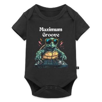Maximum Groove - Cool DJ turtle - Baby Premium short-sleeve bodysuit - black - Front