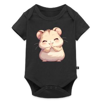 Hamster - Baby Premium Kurzarmbody - Schwarz - Vorne