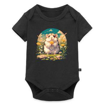 Hamster - Baby Premium Kurzarmbody - Schwarz - Vorne