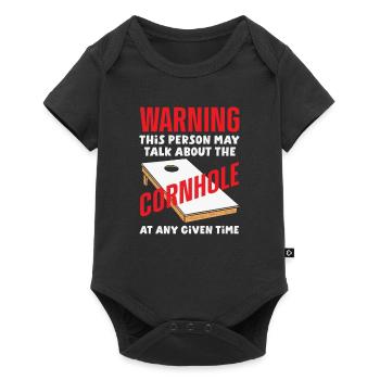 Funny Cornhole Player Gift - Baby Premium short-sleeve bodysuit - black - Front