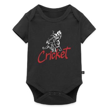 Illustration graphique de joueur de cricket - Body à manches courtes Premium Bébé - noir - Devant