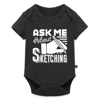 Sketching Ask Me About Sketching - Baby Premium short-sleeve bodysuit - black - Front