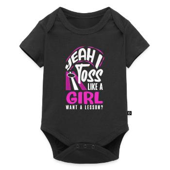 Funny Cornhole Player Gift - Baby Premium short-sleeve bodysuit - black - Front