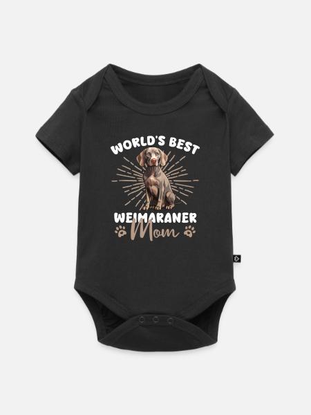Weimaraner Groovy Weimaraner Mom - Baby Premium Kurzarmbody - Schwarz