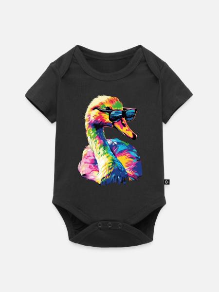 Schwan - Baby Premium Kurzarmbody - Schwarz