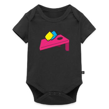 Funny Cornhole Player Gift - Baby Premium short-sleeve bodysuit - black - Front