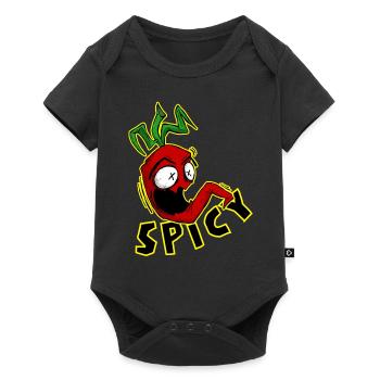 Funny chili. SPICY. Comic Chili Pepper - Baby Premium short-sleeve bodysuit - black - Front