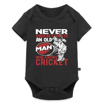 Never underestimate an old man of cricket - Baby Premium short-sleeve bodysuit - black - Front