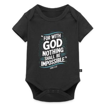 Luke 1:37 For with god nothing shall be impossible - Baby Premium short-sleeve bodysuit - black - Front