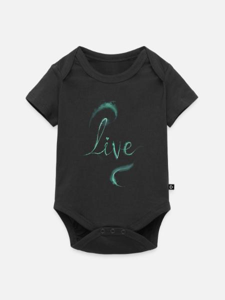 lebender grüner Staub - Baby Premium Kurzarmbody - Schwarz
