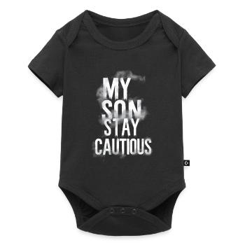 Mon fils reste prudent - Body à manches courtes Premium Bébé - noir - Devant