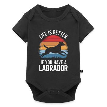 Life is better if you have a Labrador - Baby Premium short-sleeve bodysuit - black - Front