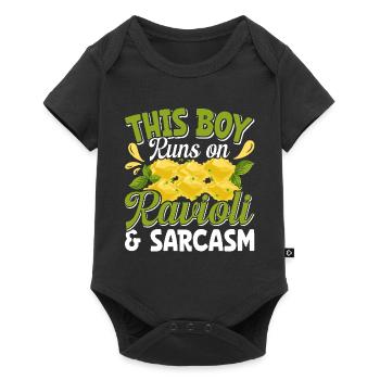 Hands off my ravioli motif - Baby Premium short-sleeve bodysuit - black - Front