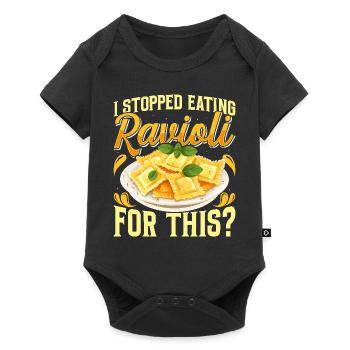 Hands off my ravioli motif - Baby Premium short-sleeve bodysuit - black - Front